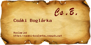 Csáki Boglárka névjegykártya